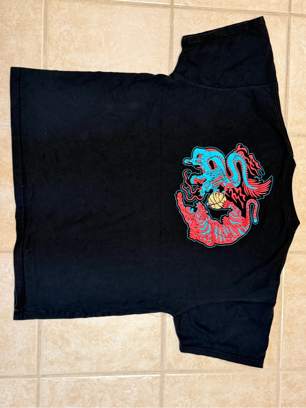 Black Nike XL Year of the Dragon tshirt with gold accents